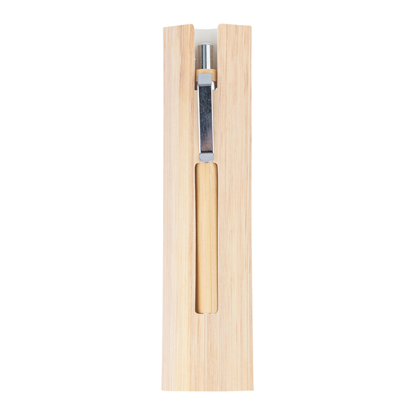 R02315.13 - Bambusowy, wieczny długopis/ołówek w etui Lakimus, beżowy