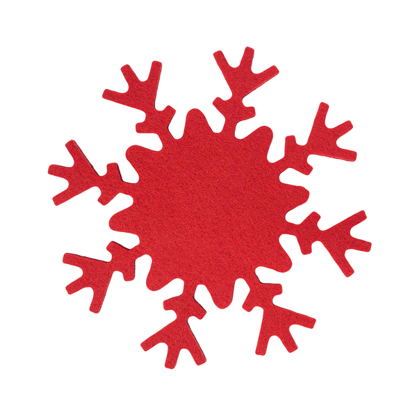 X08870.08 - Podkładki filcowe Snowflake, czerwony 